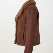 Vesta Kürk Yakalı Süet Ceket