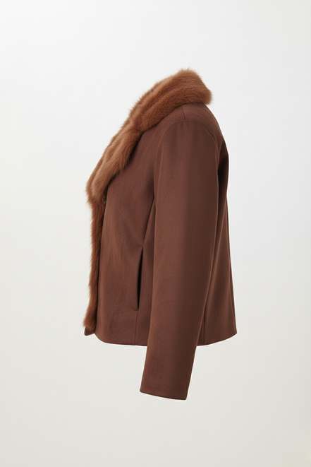 Vesta Kürk Yakalı Süet Ceket