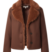 Vesta Kürk Yakalı Süet Ceket