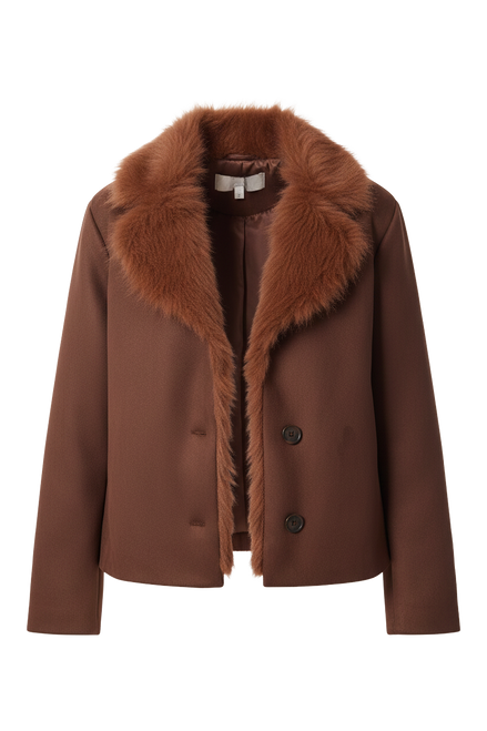 Vesta Kürk Yakalı Süet Ceket